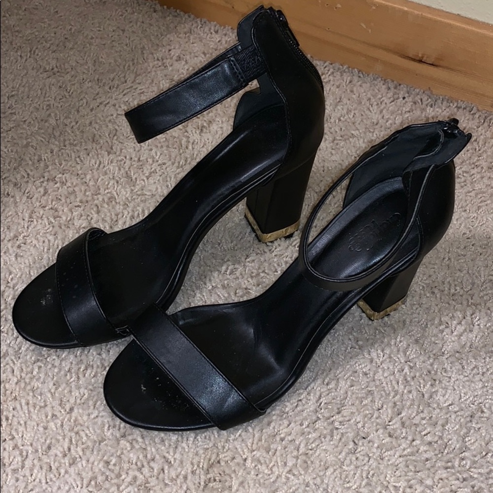 Gold Tipped Black Heel